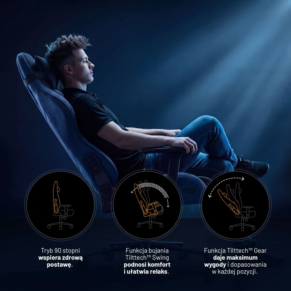Diablo Chairs Mėlyna Diablo X-One 2.0 King Size Night Mėlyna materiałowy juoda-mėlyna