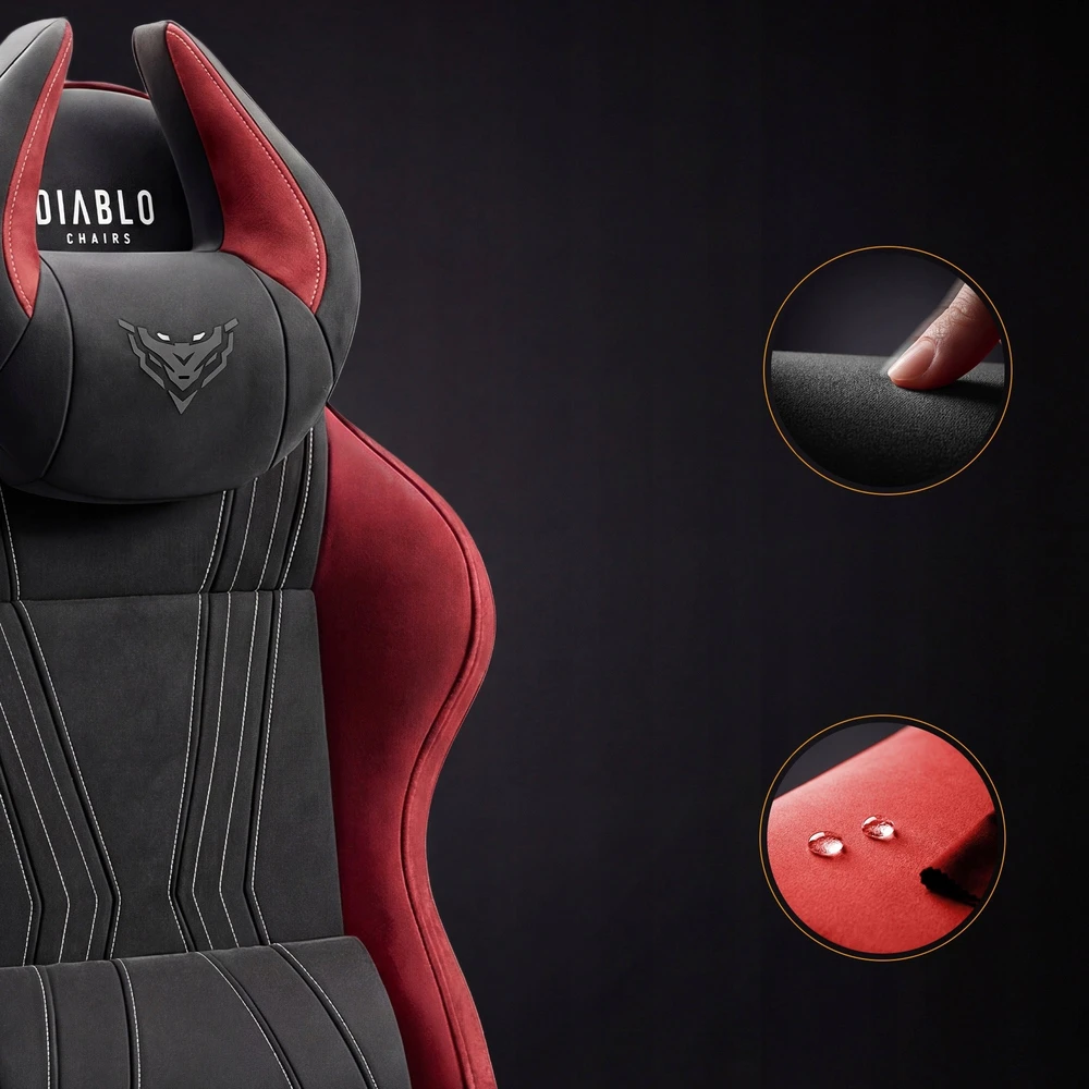 Diablo Chairs Diablo X-Horn 2.0 Normal Size Bloody Mary materiałowy juodai-raudonas