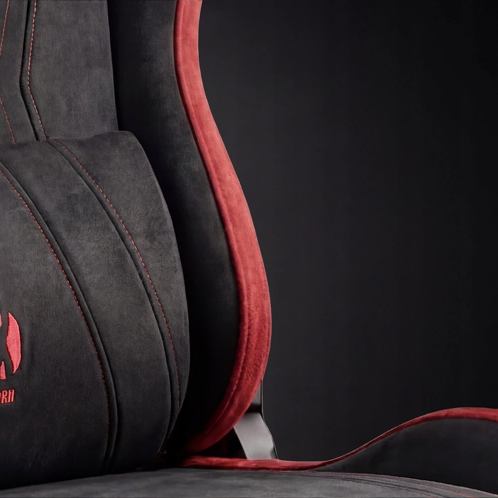 Diablo Chairs Diablo X-Horn 2.0 Normal Size Bloody Mary materiałowy juodai-raudonas