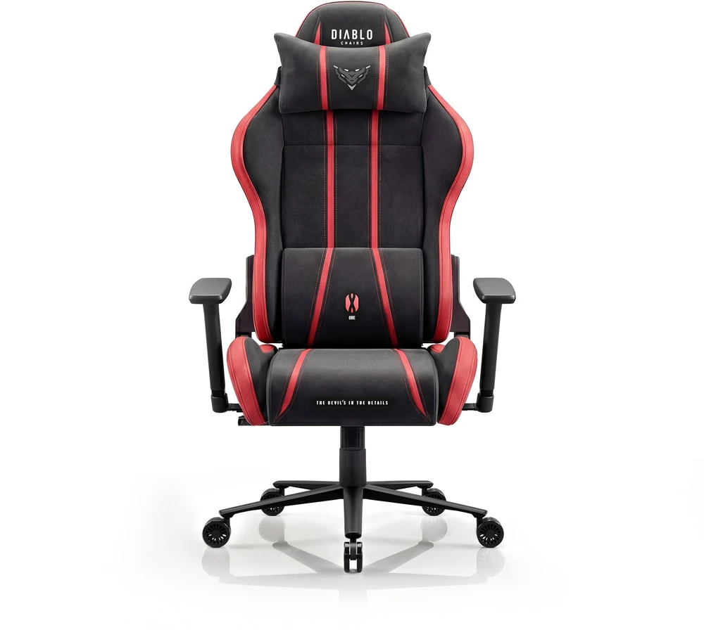 Diablo Chairs Diablo X-One 2.0 Normal Size Bloody Mary materiałowy juodai-raudonas