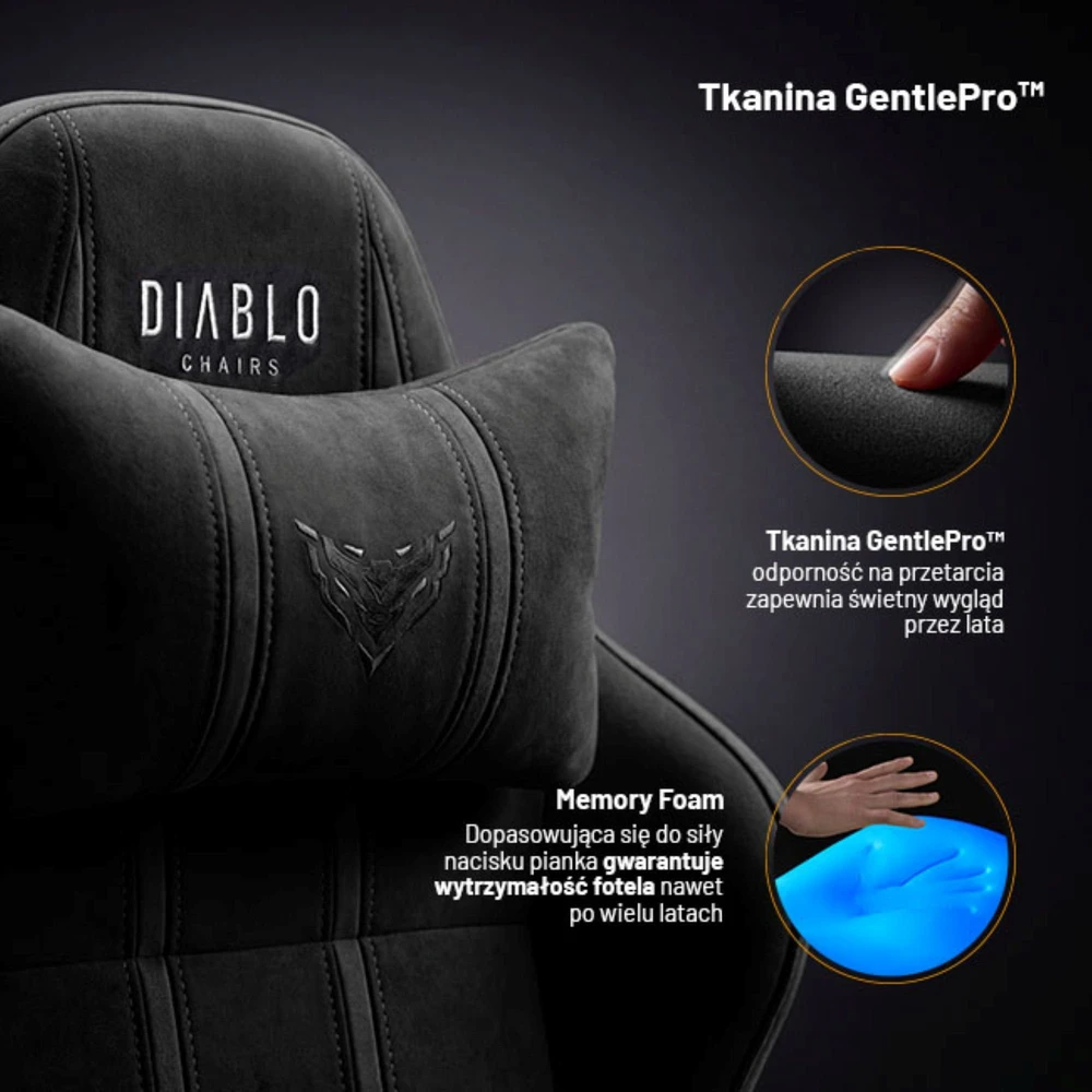 Diablo X-One 2.0 King Size Burned Juodas materiałowy juoda