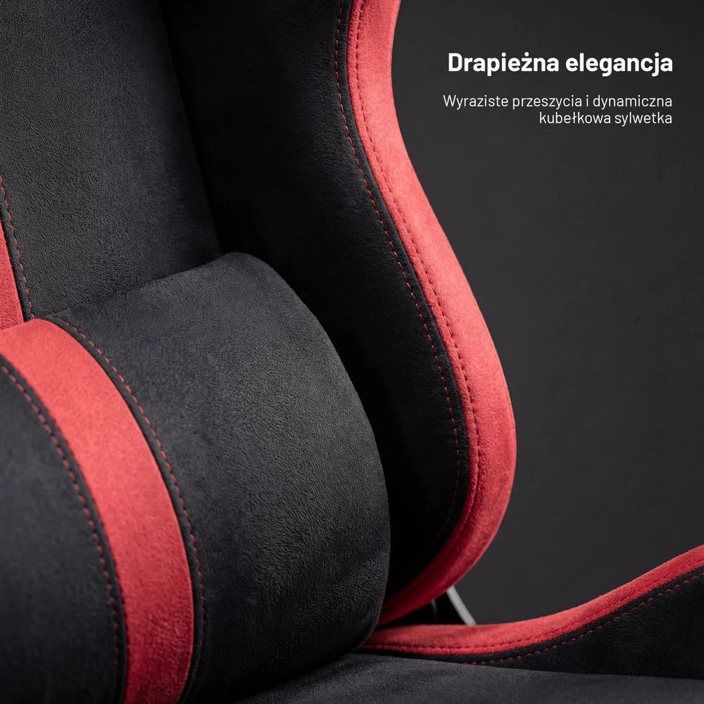 Diablo Chairs Diablo X-One 2.0 Normal Size Bloody Mary materiałowy juodai-raudonas