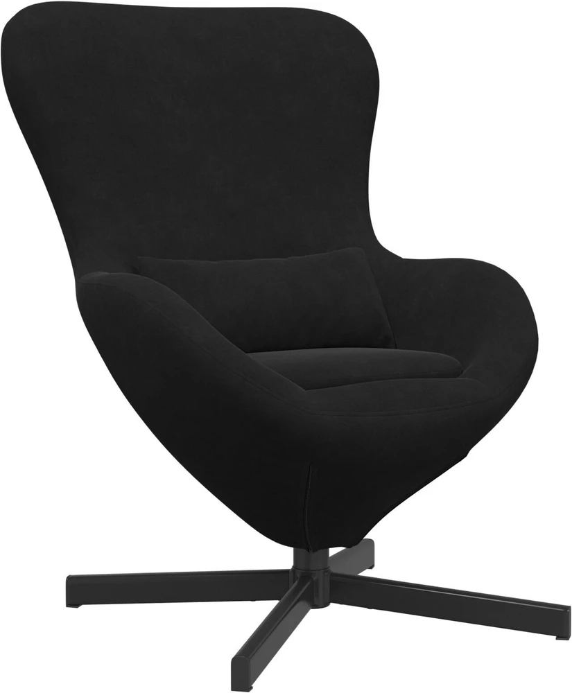 Fotelis Kiaušinio formos krėslas Juoda 63 x 73 x 90 cm Aksomas