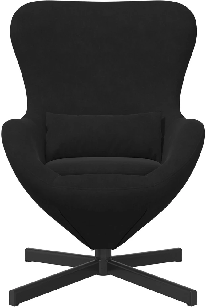 Fotelis Kiaušinio formos krėslas Juoda 63 x 73 x 90 cm Aksomas