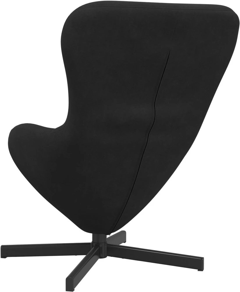 Fotelis Kiaušinio formos krėslas Juoda 63 x 73 x 90 cm Aksomas