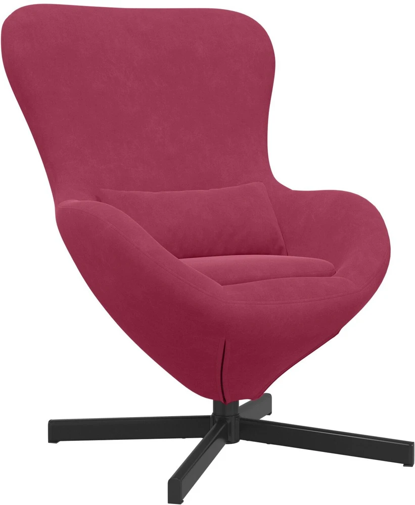 Fotelis Kiaušinio formos krėslas Vyno raudona 63 x 73 x 90 cm Aksomas