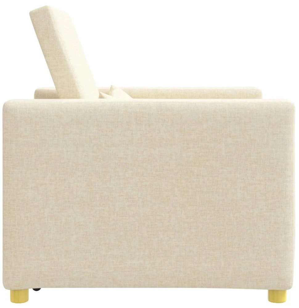 Fotelis Ištraukiamas sofa-lova vienvietis Kreminė 90 x 165 x 87 cm