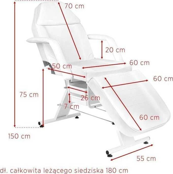 Activeshop Kosmetologinis krėslas BASIC Baltas