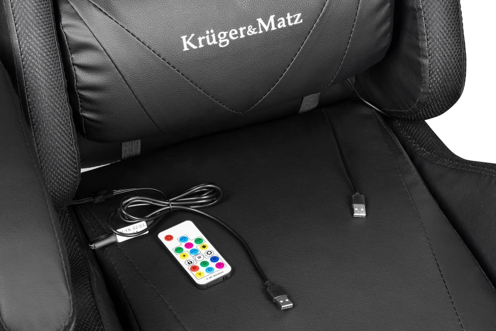 Kruger & Matz GX-150 žaidimų kėdė Juodas LED
