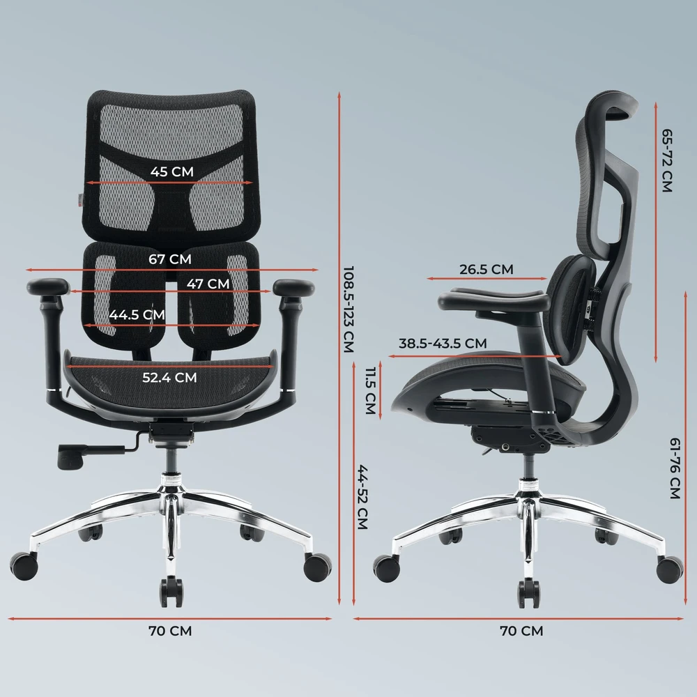 Sihoo DORO S100 Mesh fotel biurowy juoda