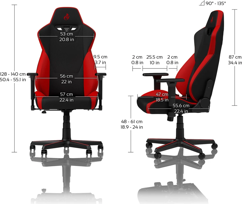 Žaidimų kėdė Nitro Concepts S300 Gaming Chair, Inferno raudona