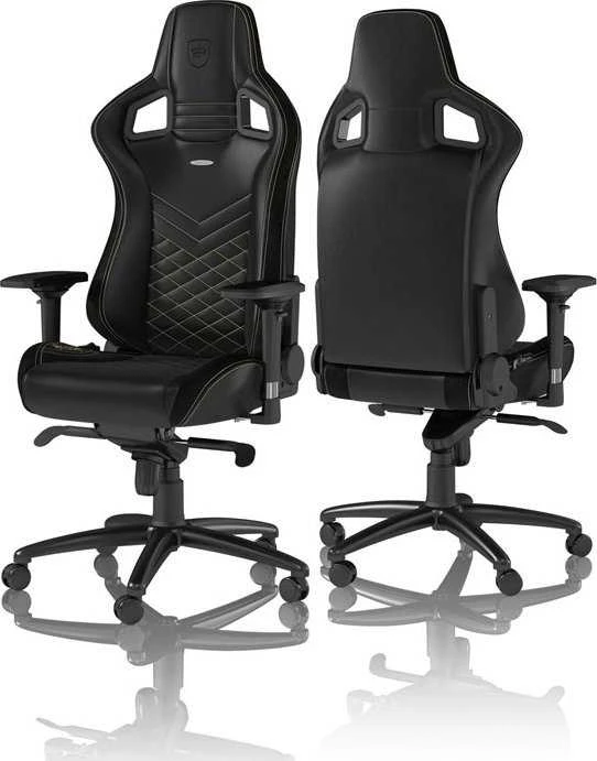 Žaidimų kėdė Noblechairs EPIC PU-Leather Gaming Chair, Juoda-auksinė