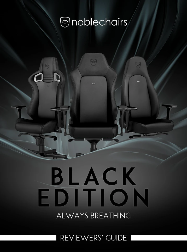 Žaidimų kėdė Noblechairs EPIC Juodas Edition Vinyl/PU hybrid leather Gaming Chair, Juoda