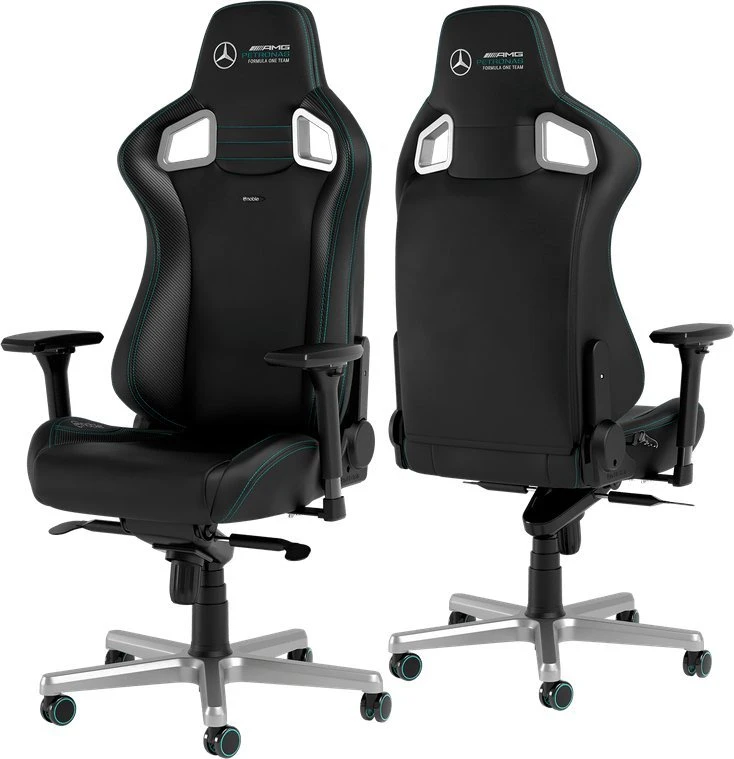 Žaidimų kėdė Noblechairs EPIC Mercedes-AMG Petronas Formula One Team - 2021 Edition Vinilo/PU hibridinės odos žaidimų kėdė