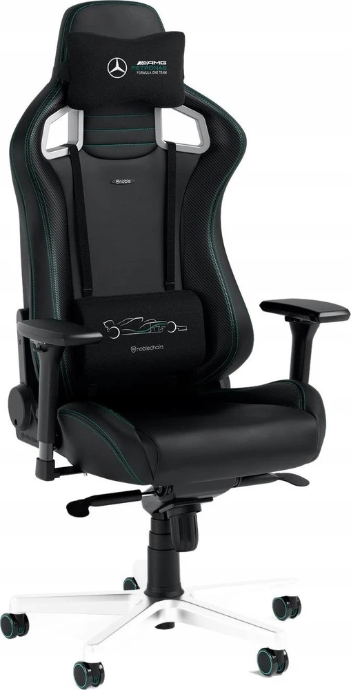 Žaidimų kėdė Noblechairs EPIC Mercedes-AMG Petronas Formula One Team - 2021 Edition Vinilo/PU hibridinės odos žaidimų kėdė