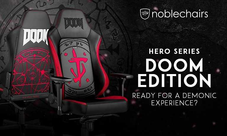 Žaidimų kėdė Noblechairs HERO DOOM Edition PU-Leather Gaming Chair