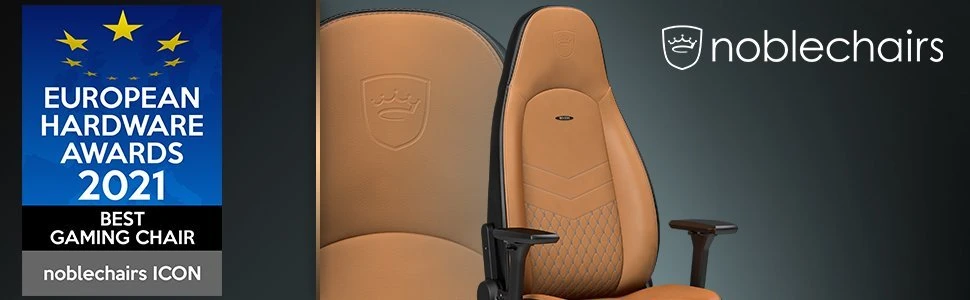 Žaidimų kėdė Noblechairs ICON Real leather Gaming Chair, Cognac-Juoda