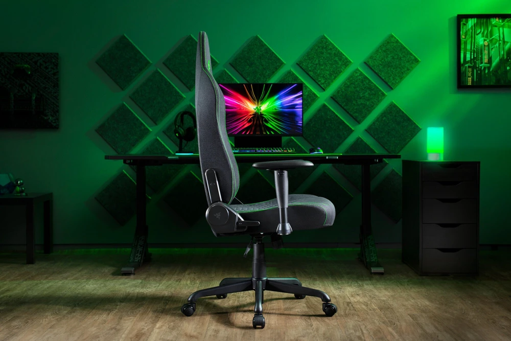 „Razer Razer Iskur V2 X“ žaidimų kėdė, integruota juosmens atrama, atlenkiama – juodas, aptraukta audiniu
