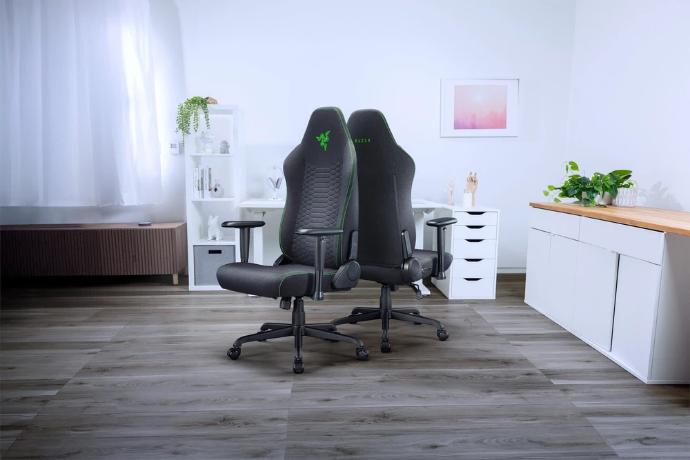 „Razer Razer Iskur V2 X“ žaidimų kėdė, integruota juosmens atrama, atlenkiama – juodas, aptraukta audiniu