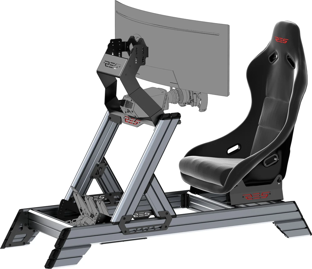 Fotel Res-Tech RES-TECH Smart Cockpit + GT Seat Bundle - juoda