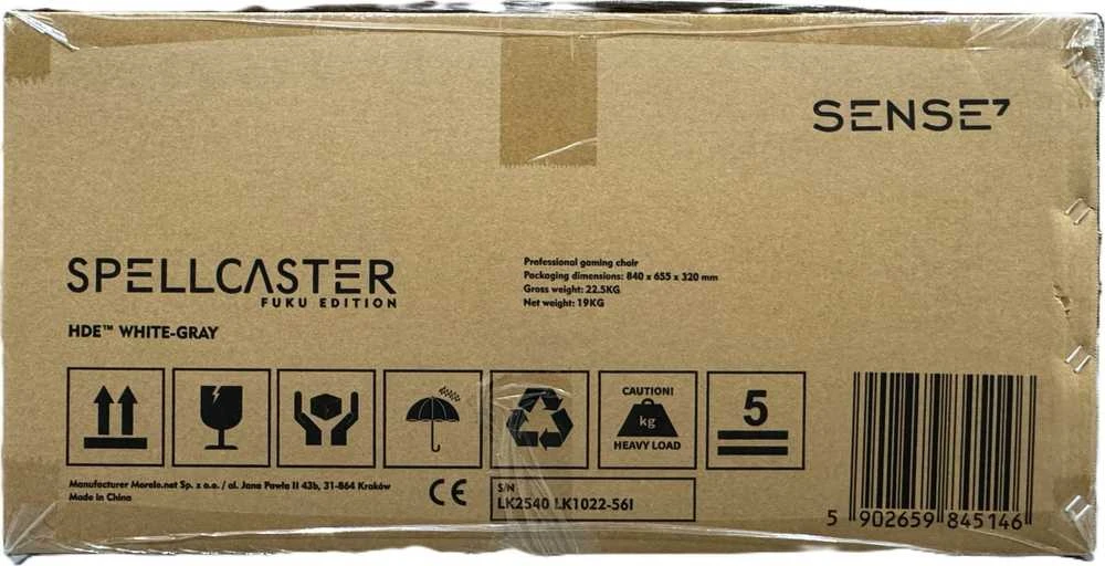 Žaidimų kėdė SENSE7 Spellcaster FUKU, Balta (odinė)