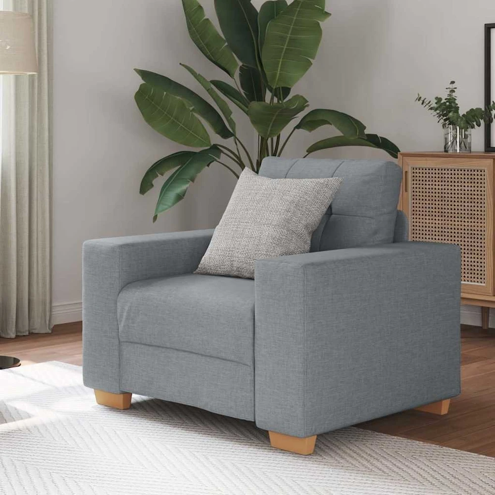 Sofa-kėdė, šviesiai pilka, 100x78x80 cm, audinys