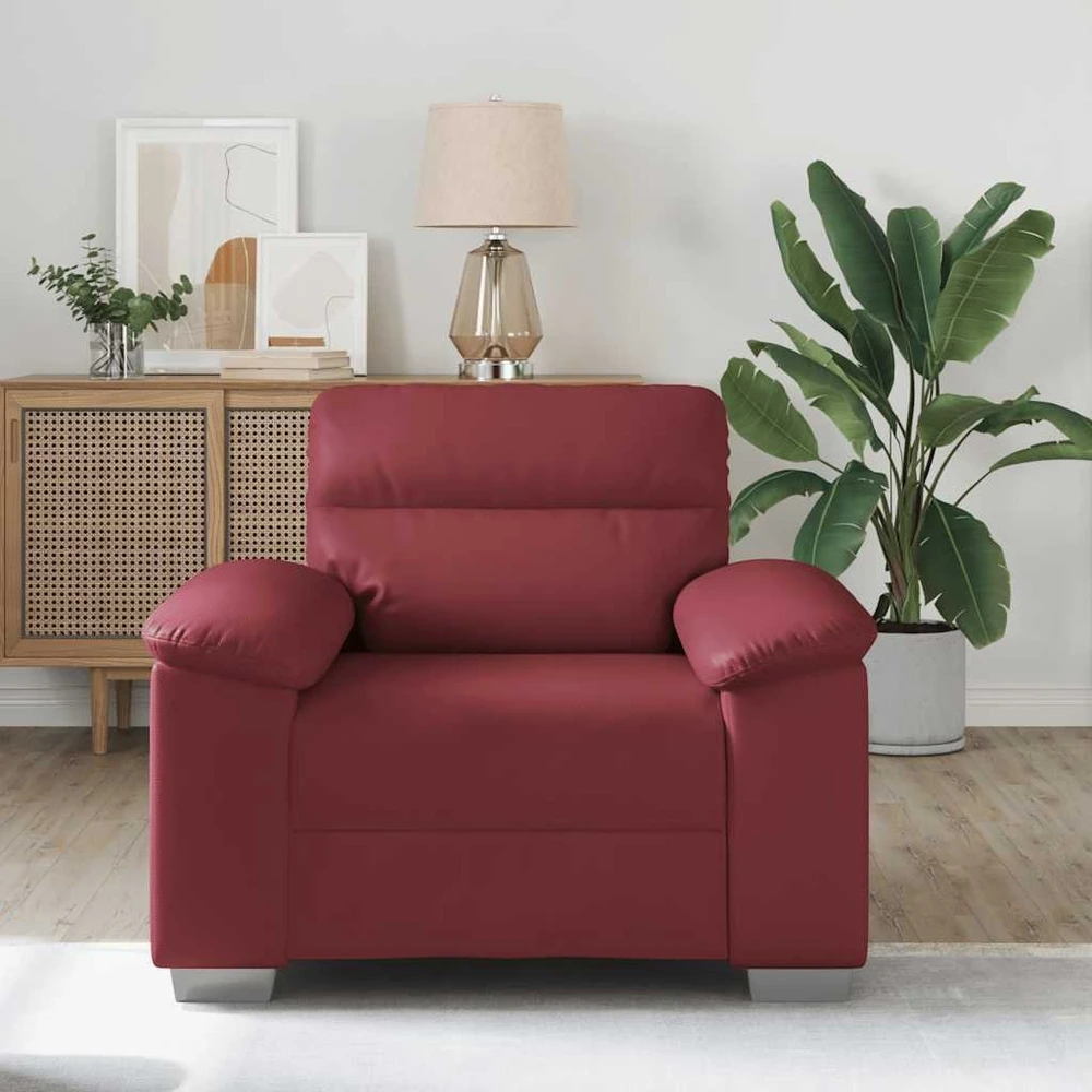 Sofa-kėdė, vyno raudonumo, 100x81x84 cm, dirbtinė oda
