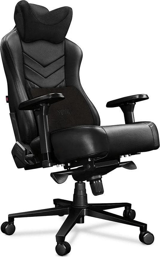 Žaidimų kėdė Yumisu 2053 Natural Leather Gaming Chair, Juoda