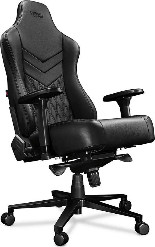 Žaidimų kėdė Yumisu 2053 Natural Leather Gaming Chair, Juoda