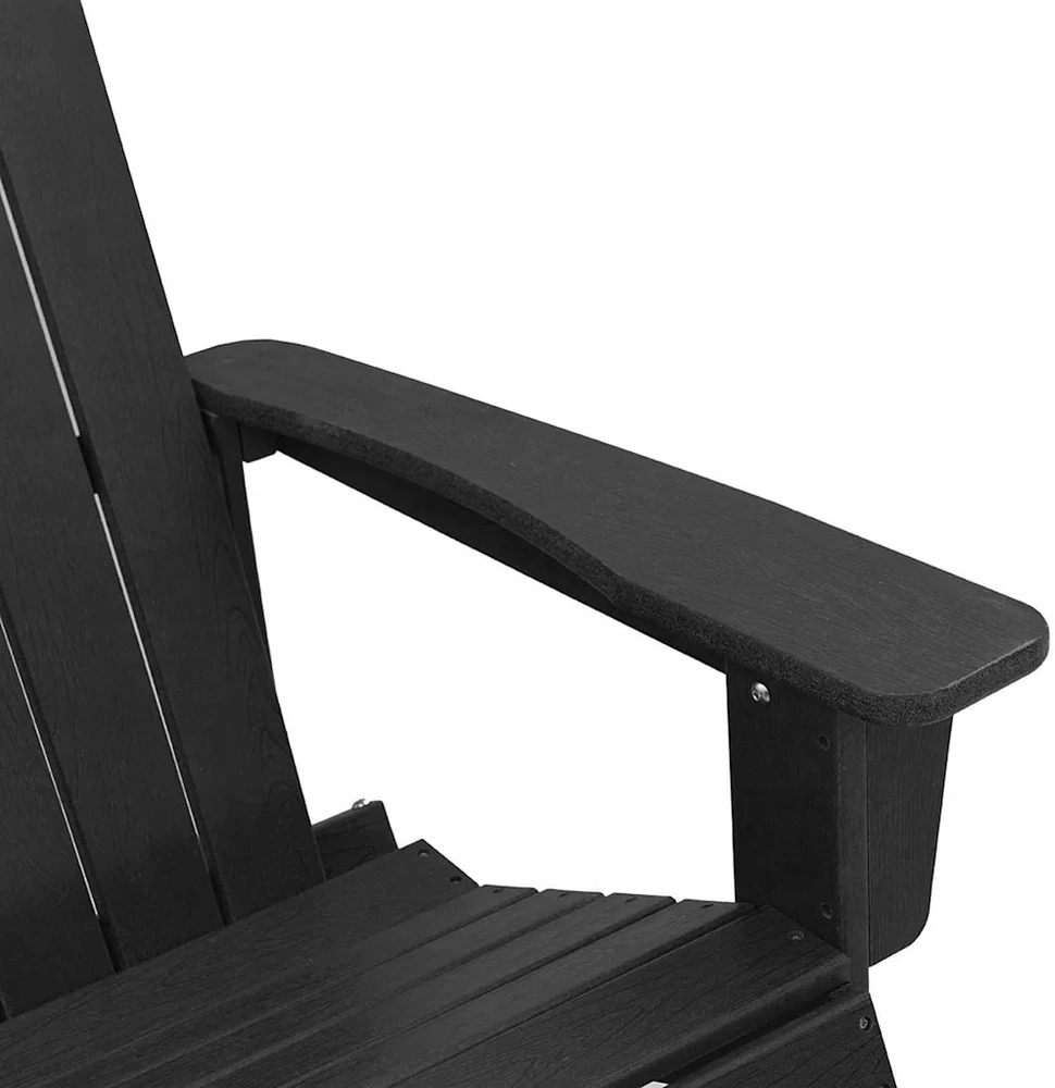 Adirondack sūpynės kėdės 2 vnt. Juoda HDPE