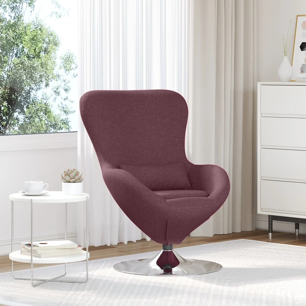 Fotelis Kiaušinio formos krėslas Violetinė 63 x 73 x 90 cm audinys