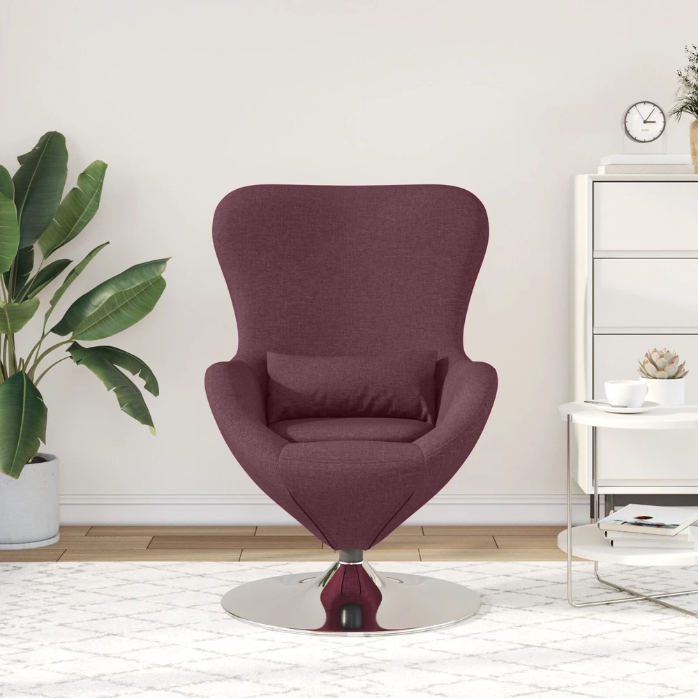 Fotelis Kiaušinio formos krėslas Violetinė 63 x 73 x 90 cm audinys