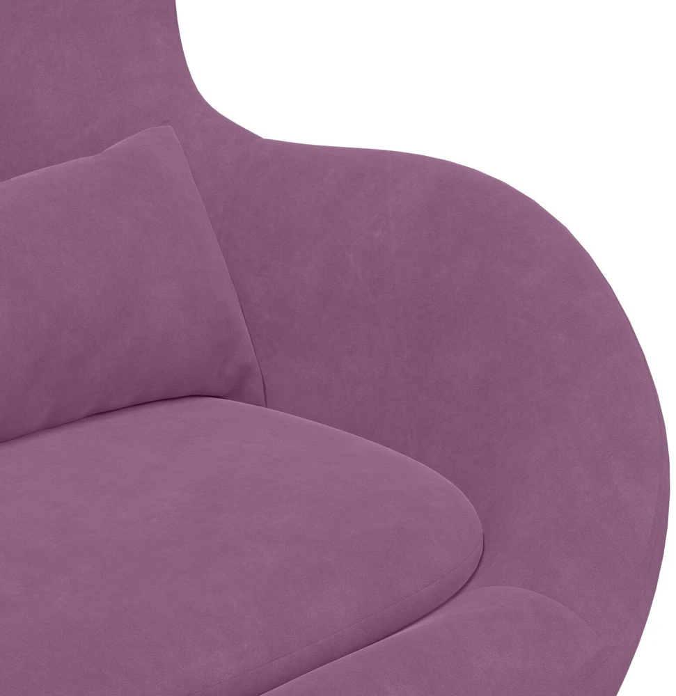 Fotelis Kiaušinio formos krėslas Violetinė Aksomas