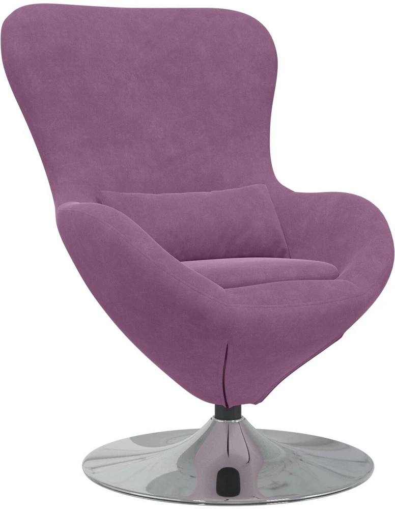 Fotelis Kiaušinio formos krėslas Violetinė Aksomas