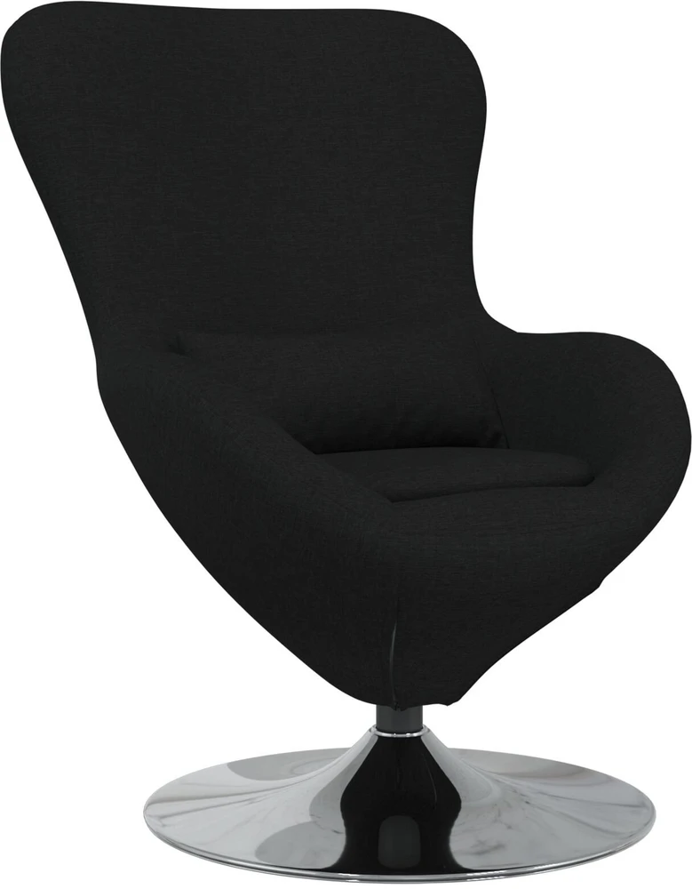 Fotelis Kiaušinio formos krėslas Juoda 63 x 73 x 90 cm audinys