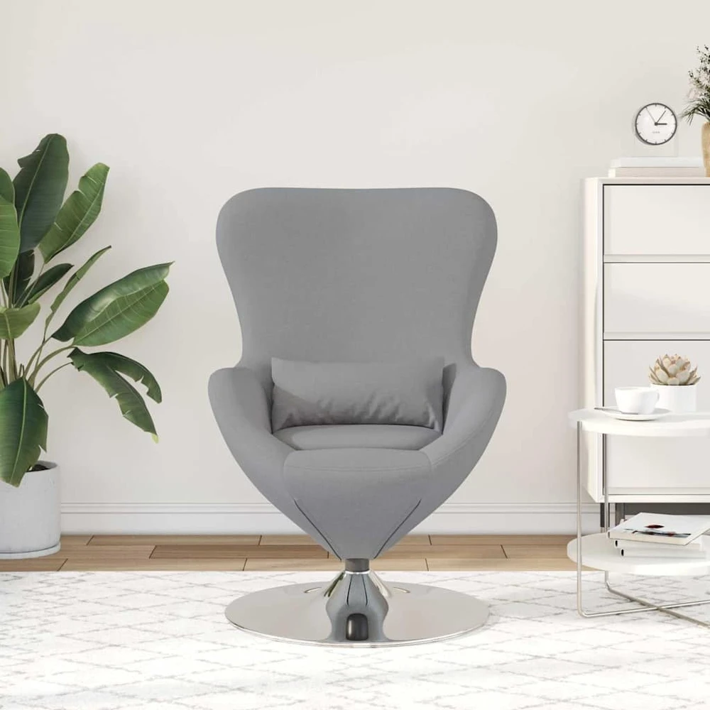 Fotelis Kiaušinio formos krėslas Šviesiai pilka 63 x 73 x 90 cm audinys