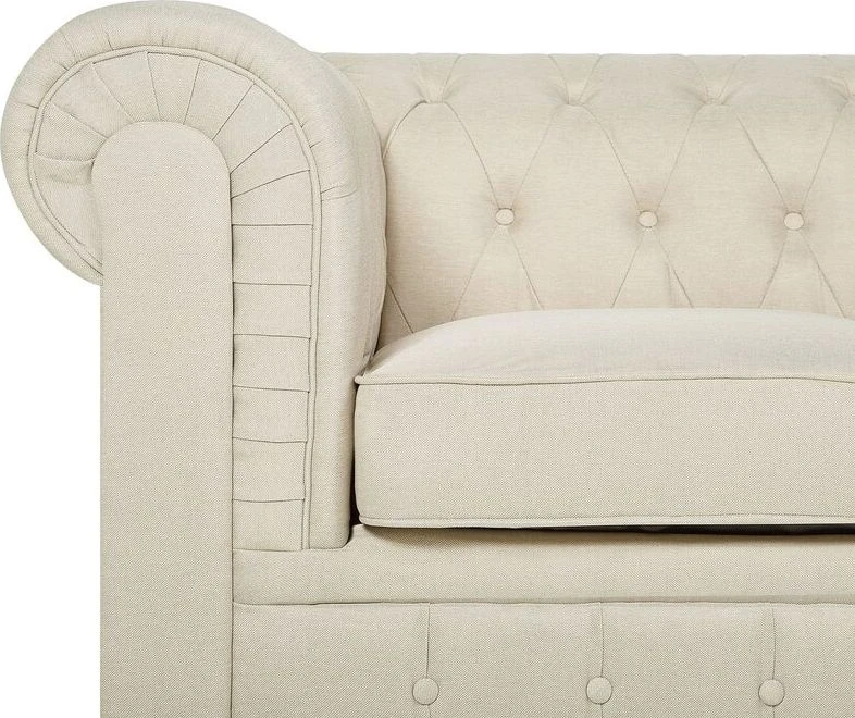 Beliani CHESTERFIELD fotelis, smėlio spalvos