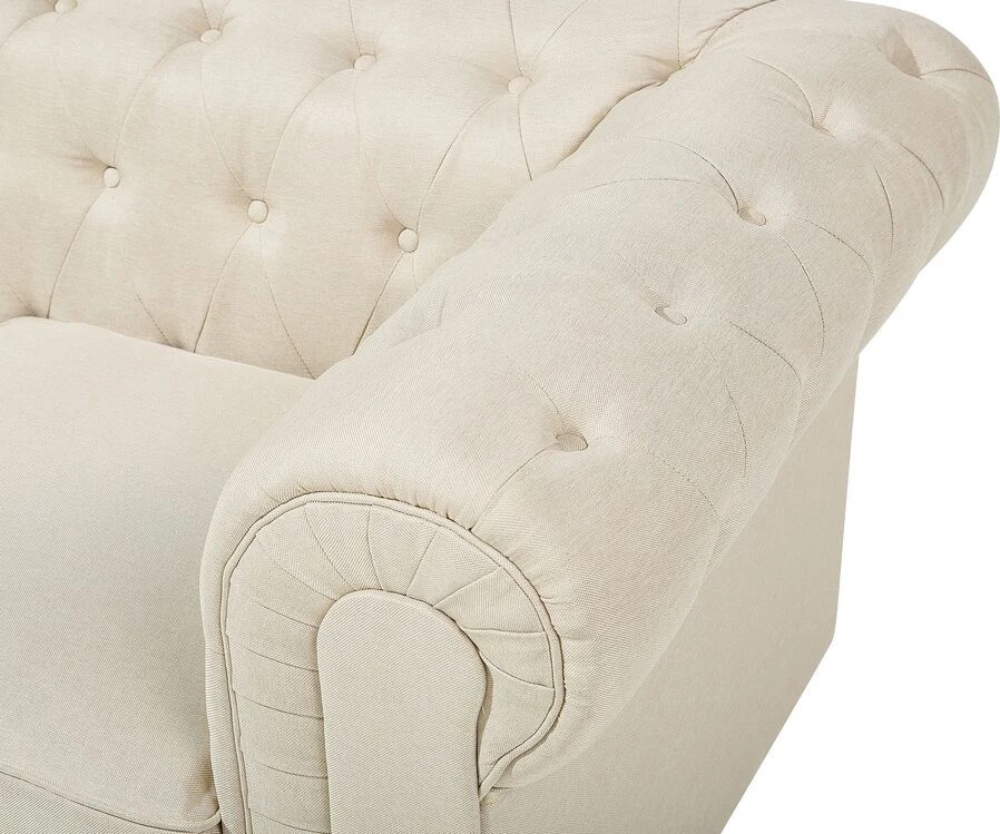 Beliani CHESTERFIELD fotelis, smėlio spalvos