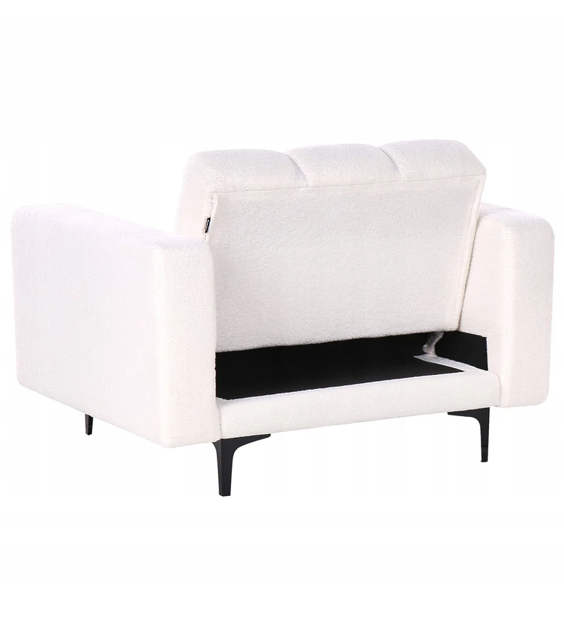 Fotelis Beliani Fotel ALNES Boucle baltas