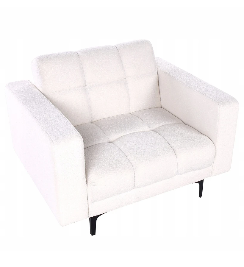 Fotelis Beliani Fotel ALNES Boucle baltas