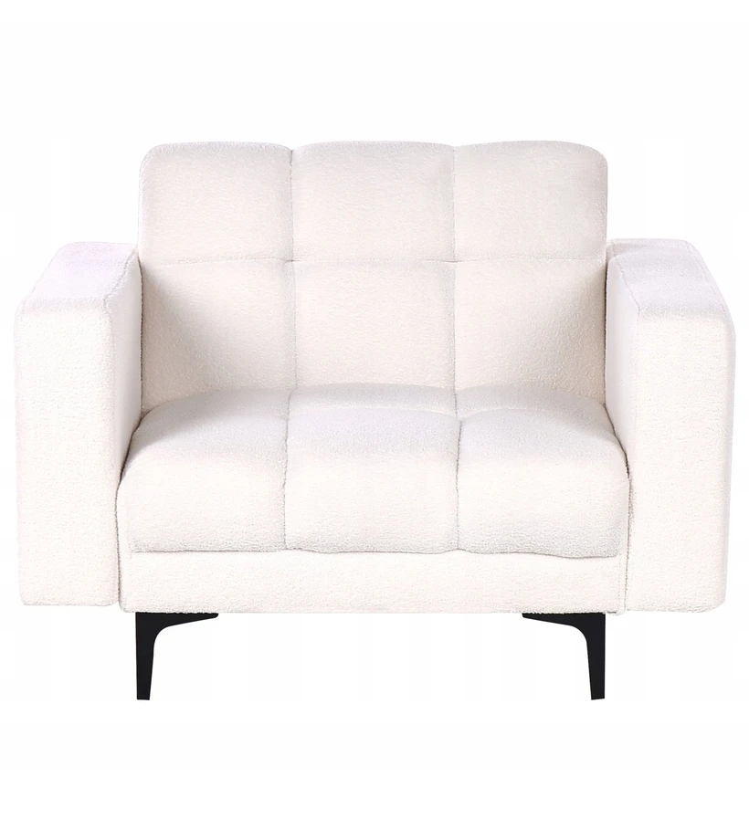 Fotelis Beliani Fotel ALNES Boucle baltas