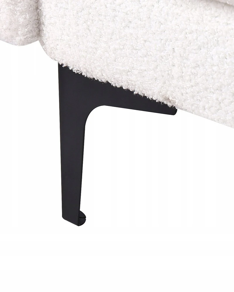 Fotelis Beliani Fotel ALNES Boucle baltas