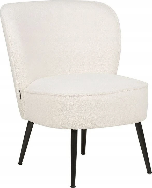 Fotelis Beliani Fotel VOSS Boucle Baltos spalvos