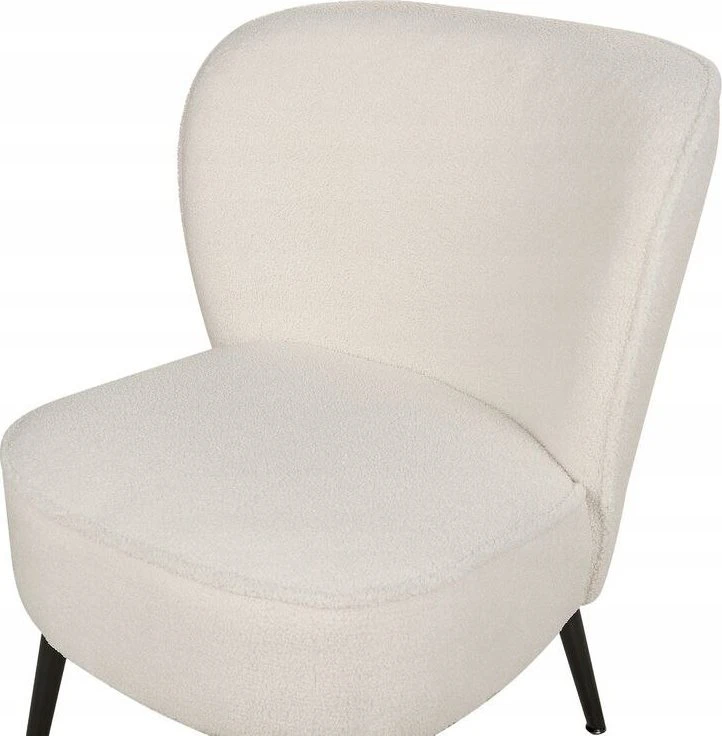 Fotelis Beliani Fotel VOSS Boucle Baltos spalvos