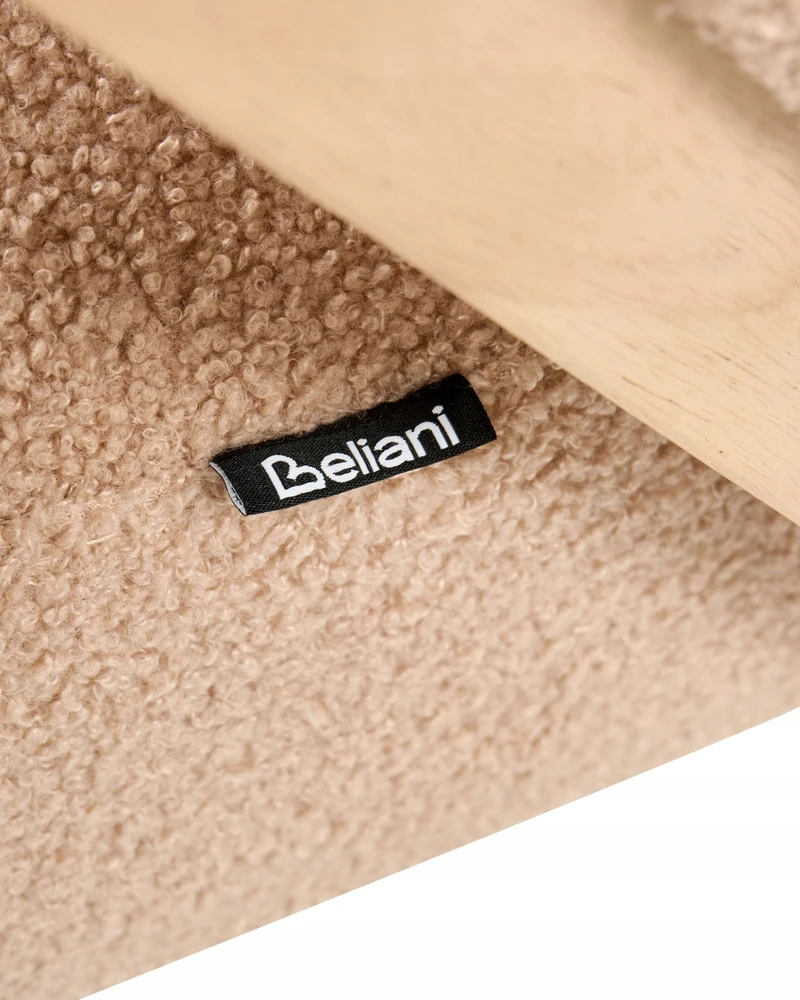 Fotelis Beliani Fotel SKEI Bouclé smėlio spalvos