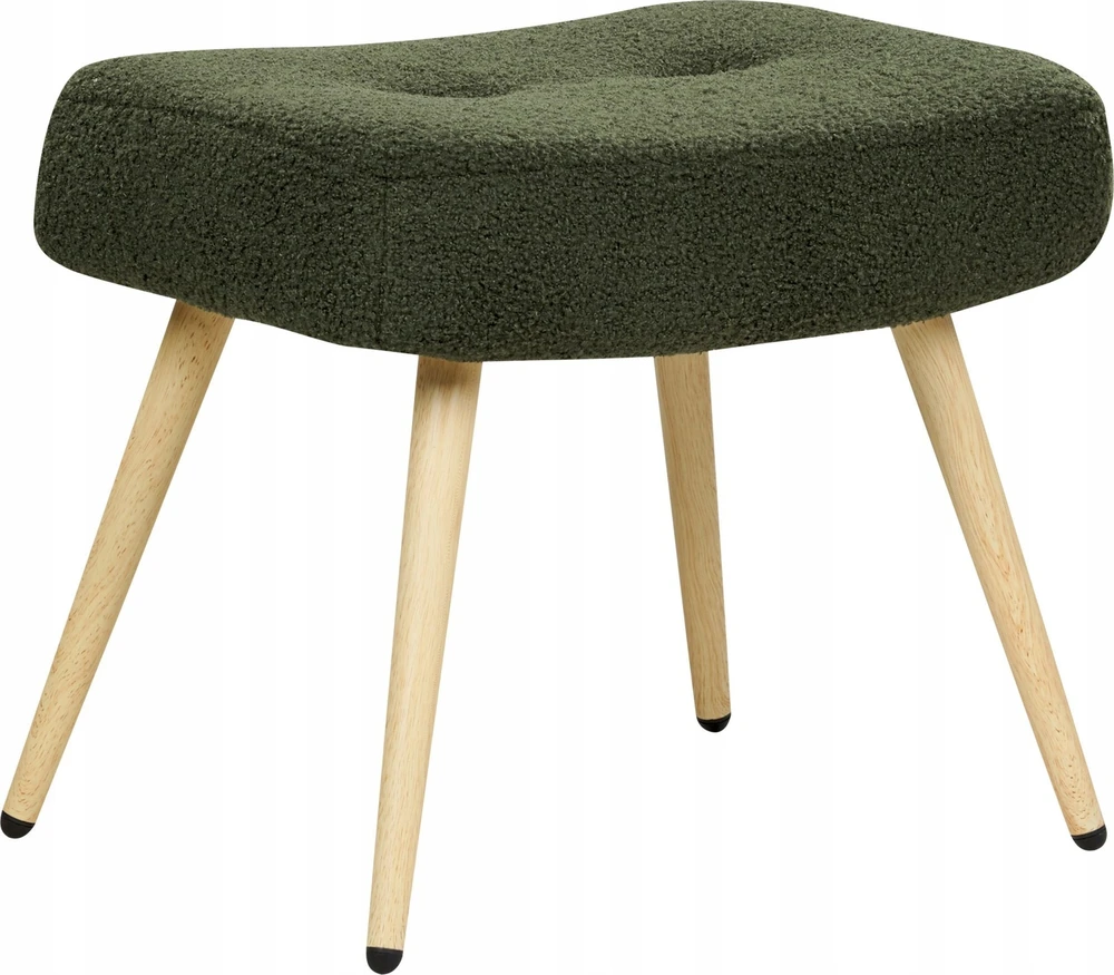 Sofa Beliani Fotelonas VEJLE su kojų atrama, Boucle, tamsiai žalios spalvos