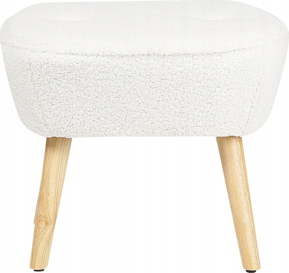 Sofa Beliani Fotel TUMBA su kojų atrama Boucle baltas