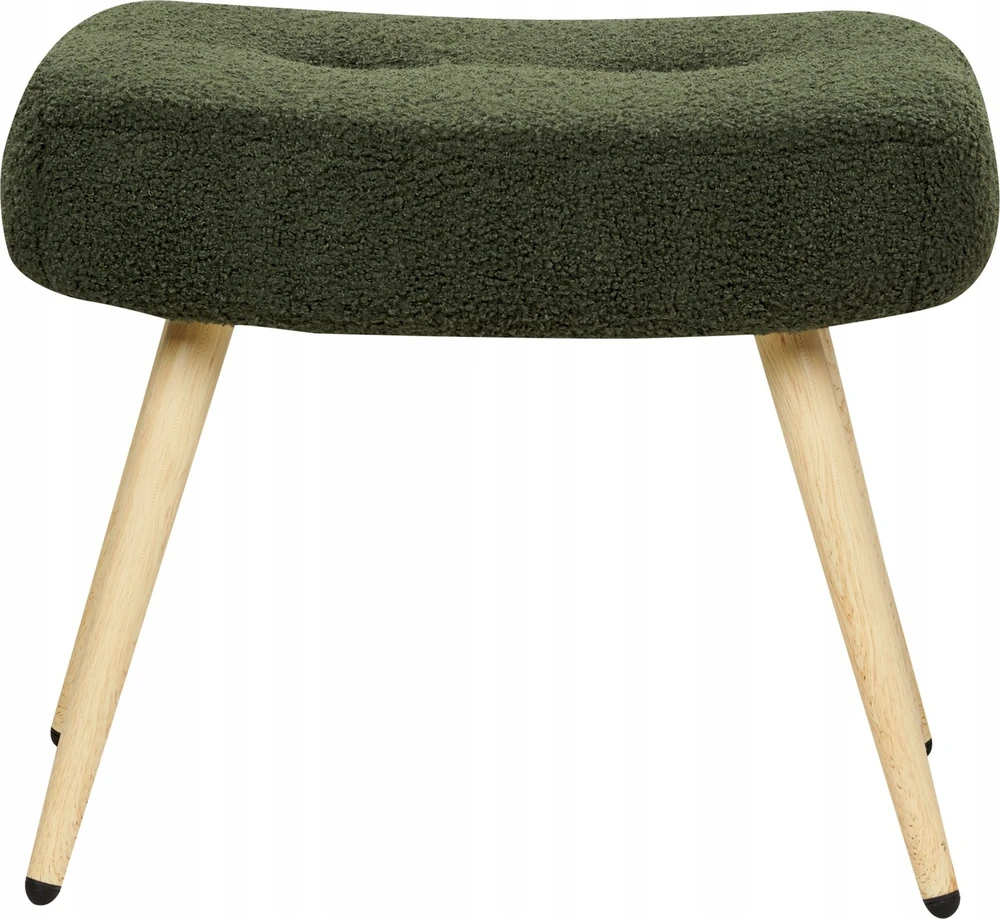 Sofa Beliani Fotelonas VEJLE su kojų atrama, Boucle, tamsiai žalios spalvos
