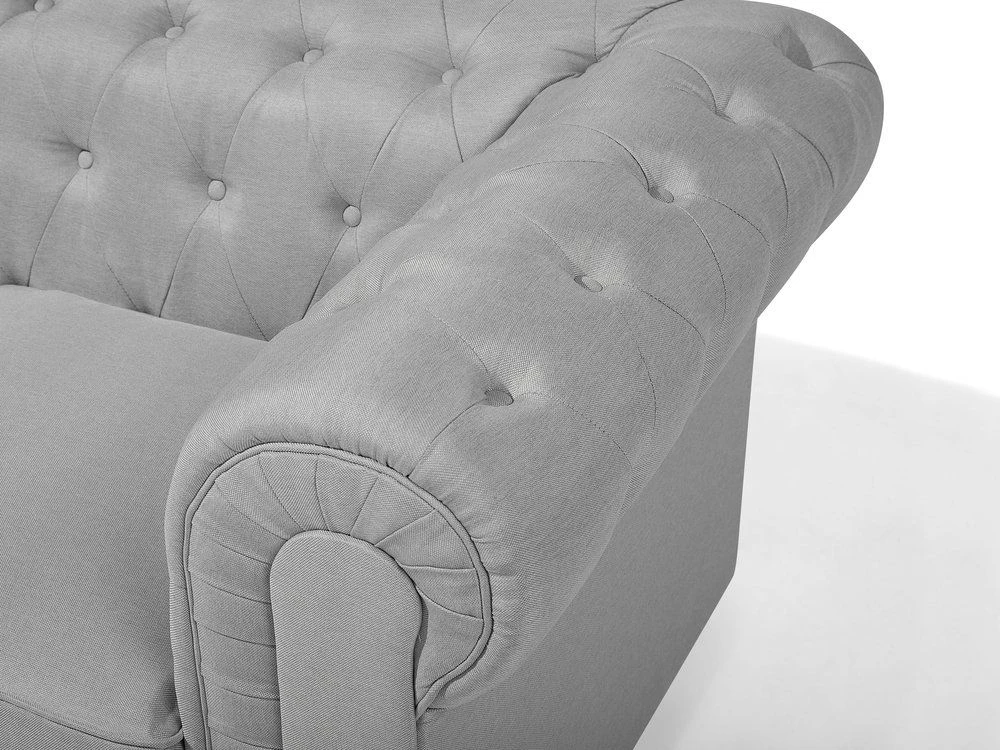 Beliani CHESTERFIELD fotelis šviesiai pilkas