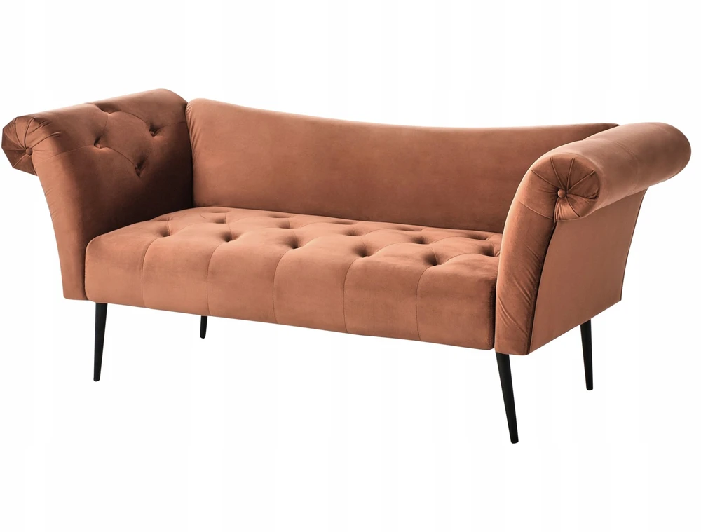 Sofa Beliani Šezlongas NANTILLY Velūras Auksinė ruda